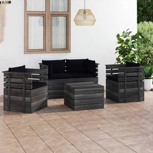 Garten-Lounge-Set (5-teilig) 3005334 Schwarz