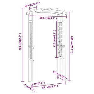 Rosenbogen M627364 Braun - Holzwerkstoff - 110 x 220 x 60 cm