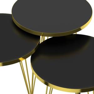 Set de 3 tables d'appoint Skibby rondes Noir