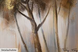 Acrylbild handgemalt Hello Autumn Beige - Braun - Massivholz - Textil - 100 x 75 x 4 cm