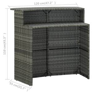 Table de bar Gris - Matière plastique - Polyrotin - 55 x 110 x 120 cm