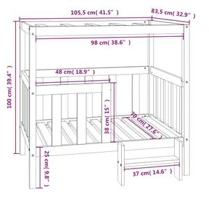 Lit pour chien 3016323-2 Noir - 106 x 100 x 84 cm