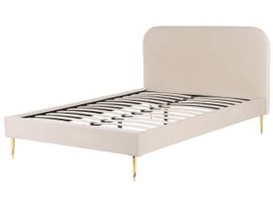 Lit double FLAYAT Beige - Crème - Doré - Largeur : 173 cm