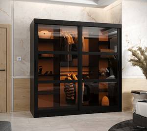 SCHWEBETÜRENSCHRANK DOME Breite: 180 cm - Schwarz