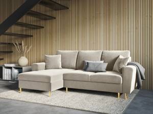 Schlaf-Ecksofa + Box MOGHAN 4 Sitzplätze Beige