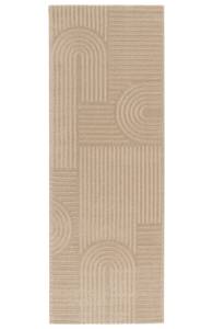 Kurzflor Boho Teppich - 80cm x 220cm Beige - 80 x 220 cm