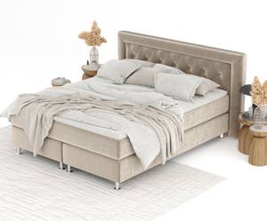 Boxspringbett Lavello Beige - Breite: 200 cm