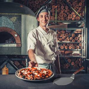 Pelle à pizza métal pelle à tarte Marron - Argenté - Bois manufacturé - Métal - 17 x 8 x 32 cm