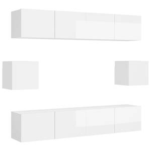 TV-Schrank 6er Set D402 Weiß - Holzwerkstoff - 30 x 30 x 80 cm