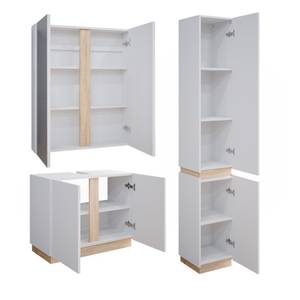 Badmöbel Set Gloria 40889 Braun - Weiß - Holzwerkstoff - 70 x 55 x 34 cm