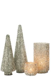 Weihnachtsbaum BGWS Braun - Grau - Silber - Glas - 14 x 39 x 14 cm