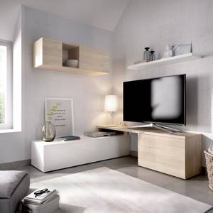 Wohnzimmermöbel Dagnell Weiß - Holzwerkstoff - 201 x 180 x 41 cm
