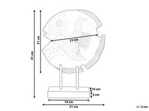 Dekofigur PLAICE FISH Schwarz - Braun - Massivholz - 31 x 41 x 10 cm