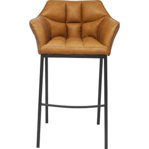 Tabouret de bar Thinktank Quattro marron Imitation cuir / Acier - Cognac / Noir