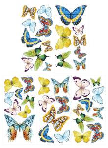 Wandtattoo Set Schmetterlinge Kunststoff - 125 x 50 x 126 cm