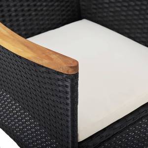 Rattanstuhl Schwarz - Metall - Textil - 57 x 84 x 57 cm