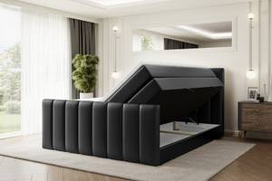 Boxspringbett OTTA-Z KING Hochglanz Schwarz - Breite: 180 cm