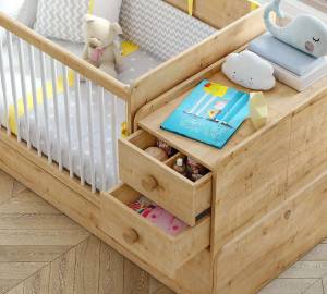 Babybett Mocha Braun - Holzwerkstoff - 80 x 90 x 165 cm