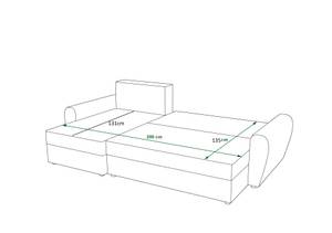 Ecksofa DAVIS Schwarz - Schiefergrau - Ecke davorstehend rechts