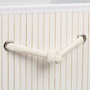 Panier de rangement Blanc - Bambou - Papier - Textile - 32 x 17 x 35 cm