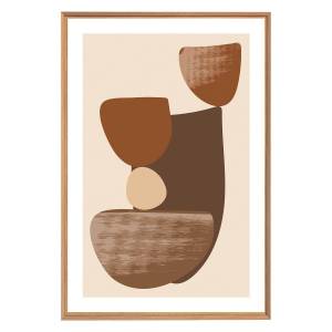 Tableau mural encadré design 65x97 cm Marron - Bois manufacturé - 65 x 97 x 3 cm