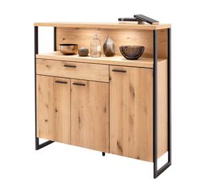 Highboard Silvio 2 mit Beleuchtung Braun - Holzart/Dekor - Holz teilmassiv - 140 x 136 x 38 cm