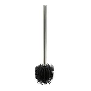 Brosse WC silicone lot de 2 Noir - Argenté - Métal - Matière plastique - 8 x 36 x 8 cm