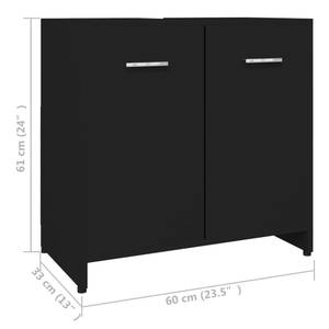 Badezimmerschrank (4er Set) 3008969 Schwarz - Holzwerkstoff - Massivholz - 60 x 184 x 60 cm