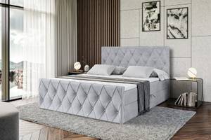 Boxspringbett - AMAY Schiefergrau - Breite: 180 cm - H3