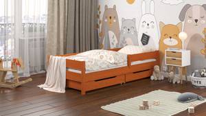 Einzelbett Massivholz&MDF 180x80 Teak Teak Dekor - 87 x 187 cm