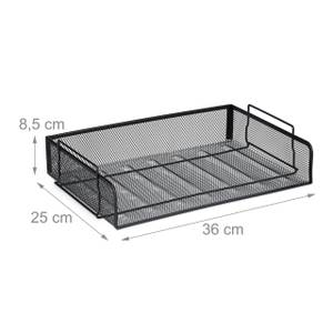 Dokumentenablage Metall stapelbar Schwarz