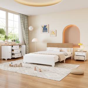 Schlafzimmer-Set LucyWoody Ⅱ (3er Set) Weiß - Holzwerkstoff - Massivholz - Holzart/Dekor - 172 x 82 x 217 cm