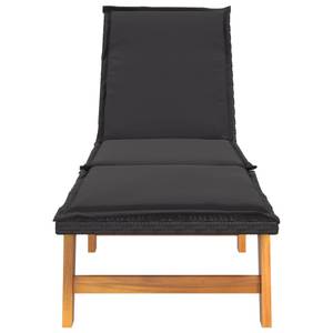 Chaise longue 319725 (lot de 2) Noir - Métal - Polyrotin - Bois/Imitation - 54 x 87 x 200 cm