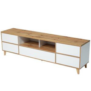 TV-Lowboard NaturLucy Ⅱ Weiß - Holzwerkstoff - Massivholz - 37 x 51 x 175 cm