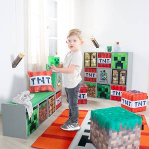 Aufbewahrungsbox MINECRAFT, 2er Set Braun - Grün - Rot