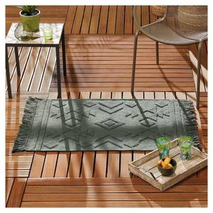 Tapis rectangle à franges Cilaos Kaki