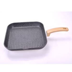 Grillpfanne Etnea Wood Schwarz - Metall - 30 x 7 x 47 cm