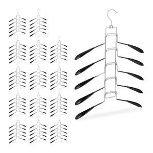 Lot de 15 cintres multiples Noir - Argenté - Métal - Matière plastique - 41 x 58 x 4 cm