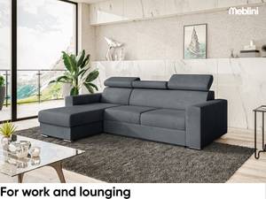 Ecksofa Voss L-Form Links Grau - Ecke davorstehend links - Longchair davorstehend links - Ottomane davorstehend links - Schlaffunktion davorstehend rechts