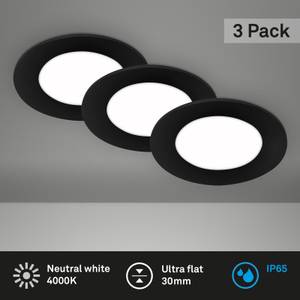 LED Einbauleuchten, IP65, 3x, schwarz Schwarz