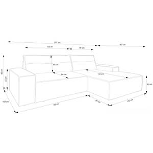 Ecksofa FARESE NEW Ecru - Ecke davorstehend rechts - Ottomane davorstehend rechts