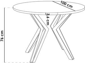 Esstisch Daisy Beton Dekor - 100 x 100 cm