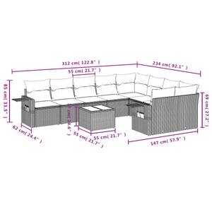 Gartensitzgruppe K925(1-tlg) Schwarz - Massivholz - 69 x 62 x 62 cm