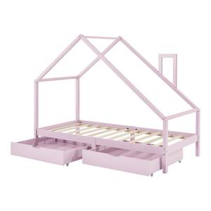 Kinderbett Assling Pink - Massivholz - 200 x 162 x 90 cm