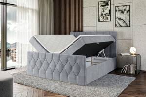 Boxspringbett VELANTO Hellgrau - Breite: 200 cm - H3