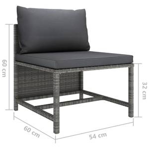 Salon de jardin (lot de 10) 3009676-2 Gris - Métal - Polyrotin - 60 x 60 x 60 cm