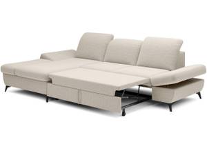 Ecksofa HANNOVER Creme - Bettkasten links - Mit Bettkasten