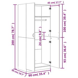 Kleiderschrank 299899 Steingrau