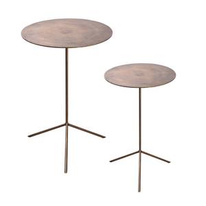 Set de 2 tables  gigognes   hauteurs  et Doré - Métal - 41 x 58 x 41 cm