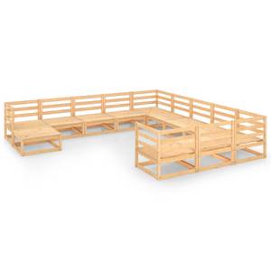 Garten-Lounge-Set (12-teilig) 3009732-1 Braun - Holz